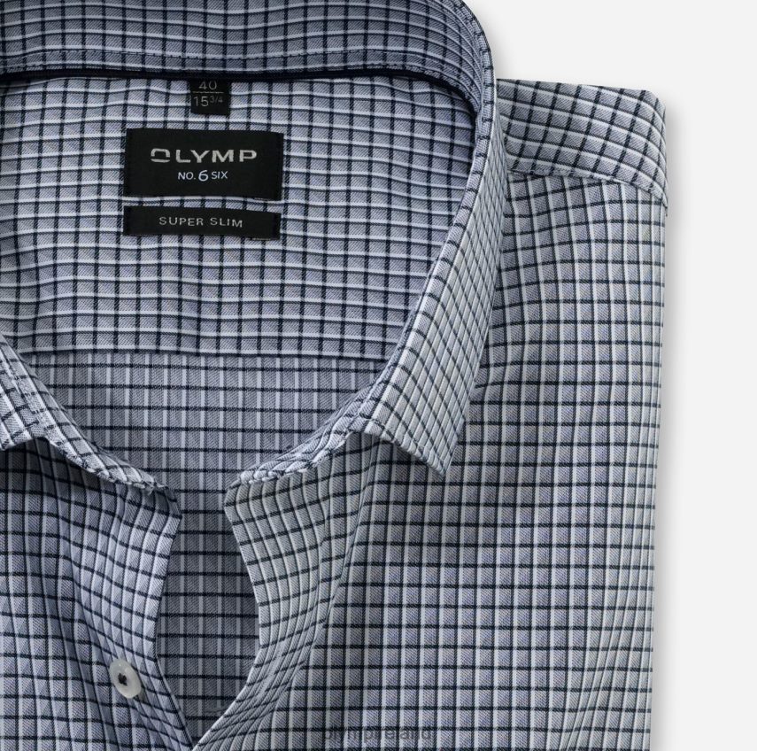 Clothing OLYMP No. Six Super Slim, Business Shirt, Modern Kent, Marine 24L84626