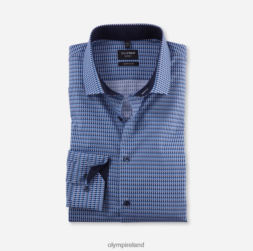 Clothing OLYMP No. Six Super Slim, Business Shirt, Modern Kent, Marine 24L84660