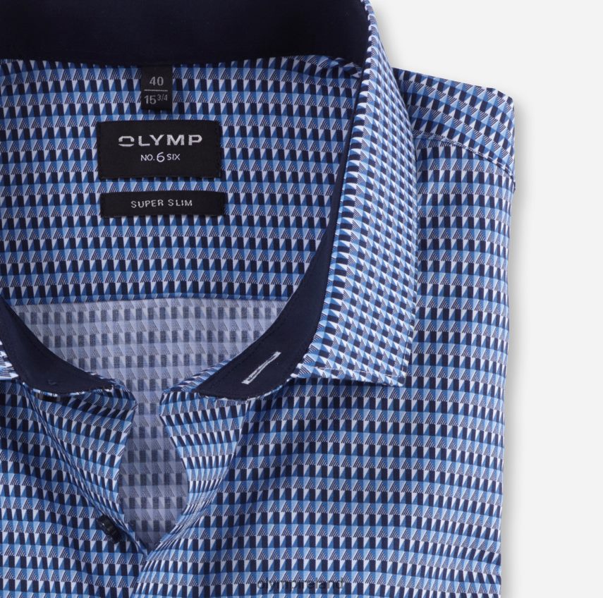 Clothing OLYMP No. Six Super Slim, Business Shirt, Modern Kent, Marine 24L84660