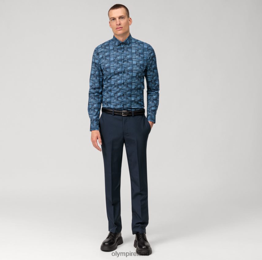 Clothing OLYMP No. Six Super Slim, Business Shirt, Modern Kent, Marine 24L84682