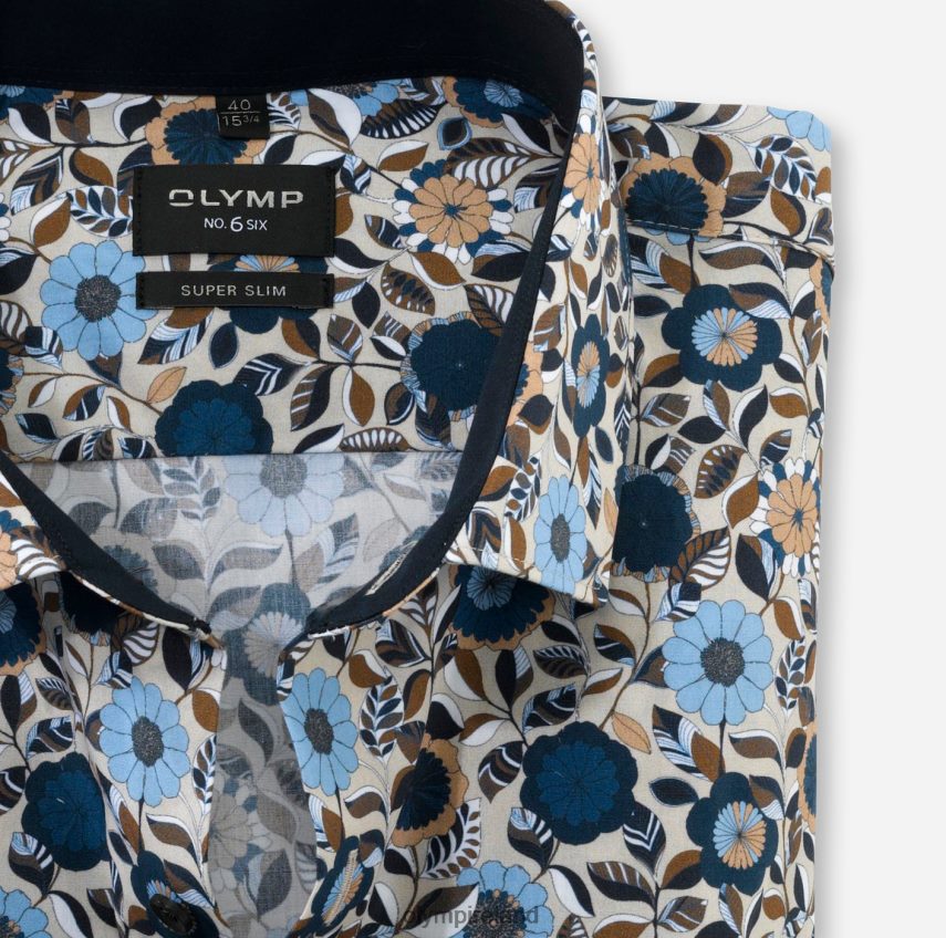 Clothing OLYMP No. Six Super Slim, Business Shirt, Modern Kent, Natural 24L846220