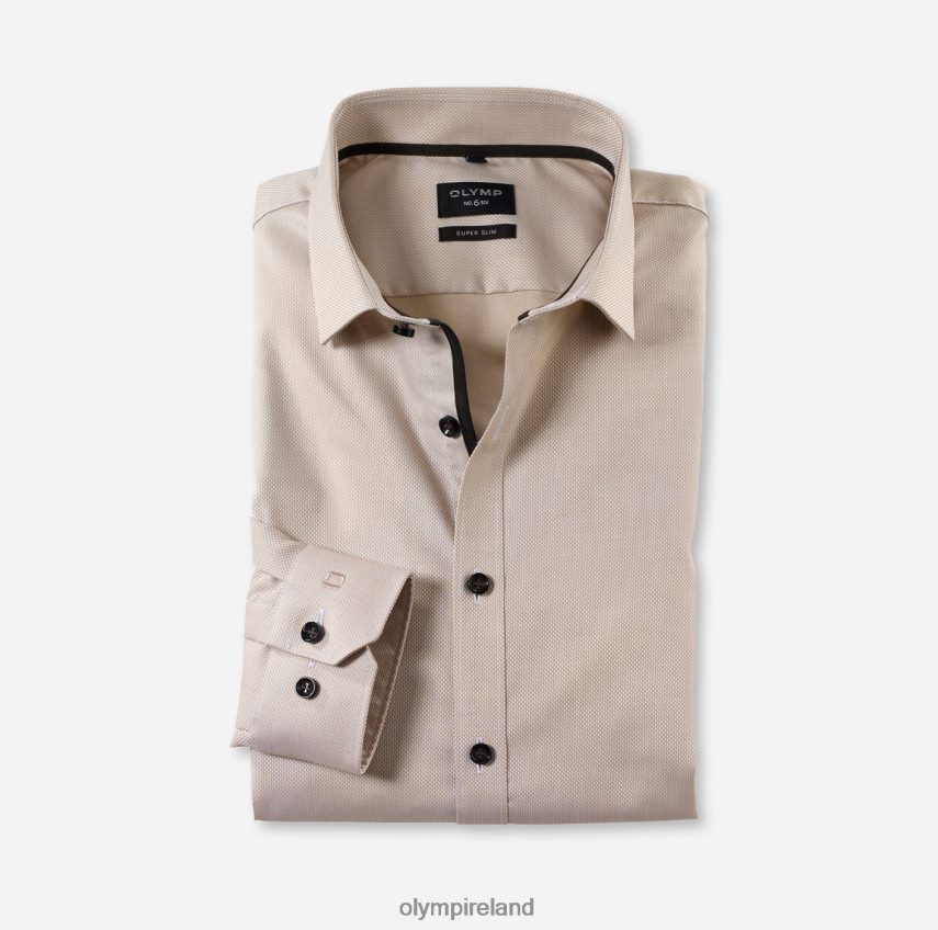 Clothing OLYMP No. Six Super Slim, Business Shirt, Modern Kent, Natural 24L846236