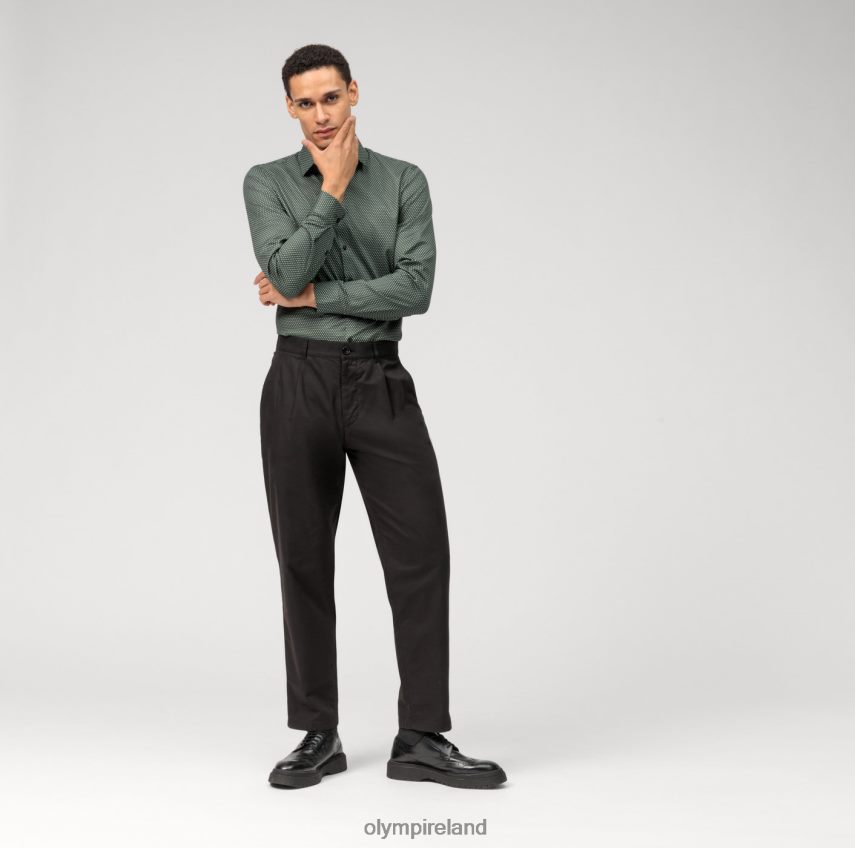 Clothing OLYMP No. Six Super Slim, Business Shirt, Modern Kent, Olive 24L84651