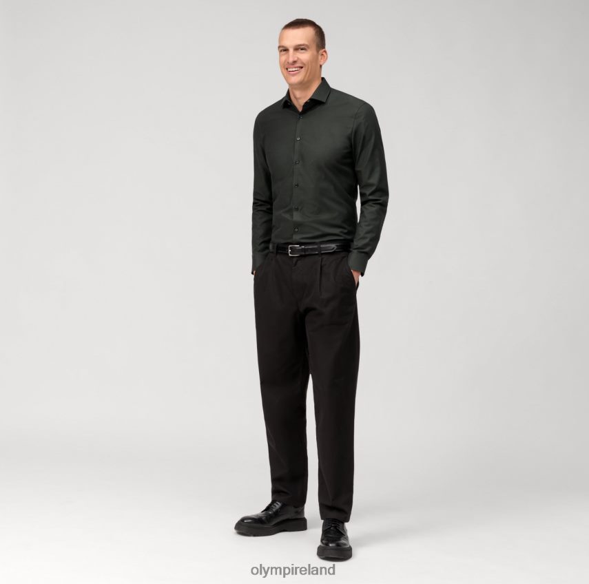Clothing OLYMP No. Six Super Slim, Business Shirt, Modern Kent, Olive 24L84677