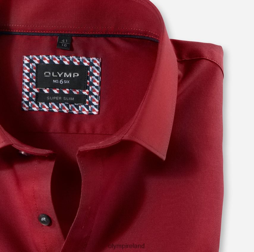 Clothing OLYMP No. Six Super Slim, Business Shirt, Modern Kent, Red 24L84629