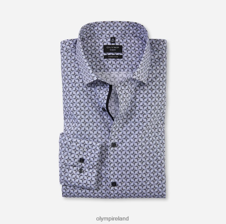 Clothing OLYMP No. Six Super Slim, Business Shirt, Modern Kent, Silver Grey 24L84630