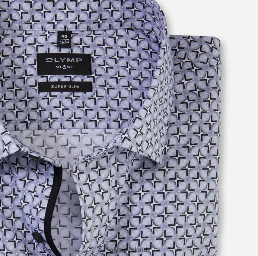 Clothing OLYMP No. Six Super Slim, Business Shirt, Modern Kent, Silver Grey 24L84630