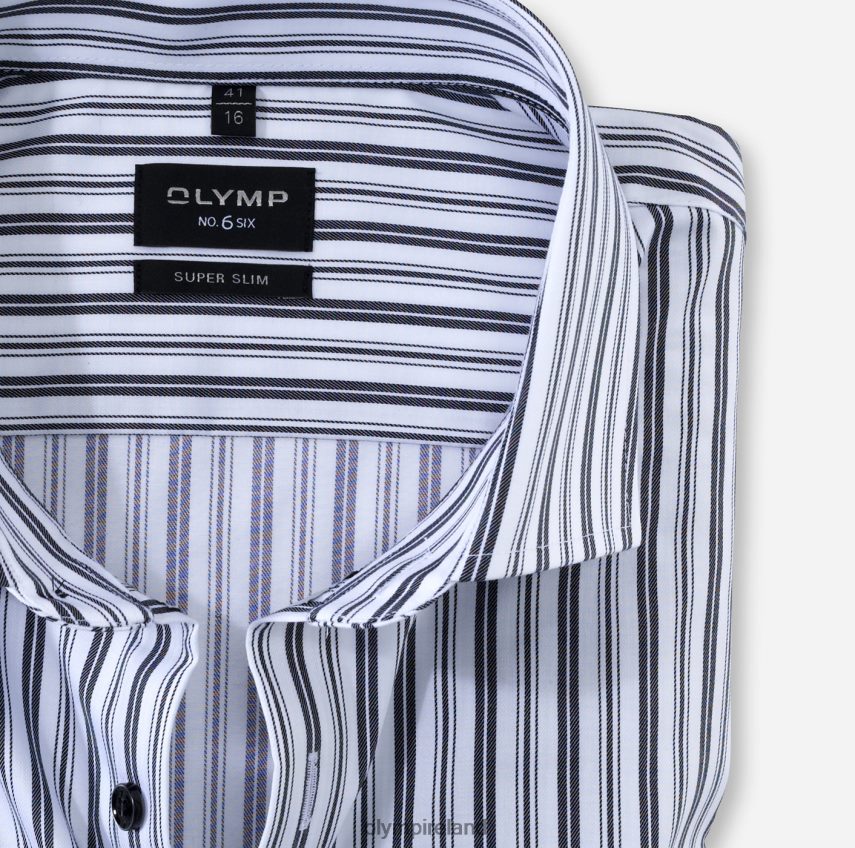 Clothing OLYMP No. Six Super Slim, Business Shirt, Royal Kent, Black 24L846196