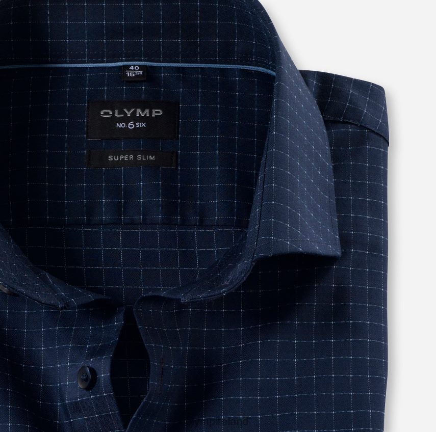 Clothing OLYMP No. Six Super Slim, Business Shirt, Royal Kent, Marine 24L846157