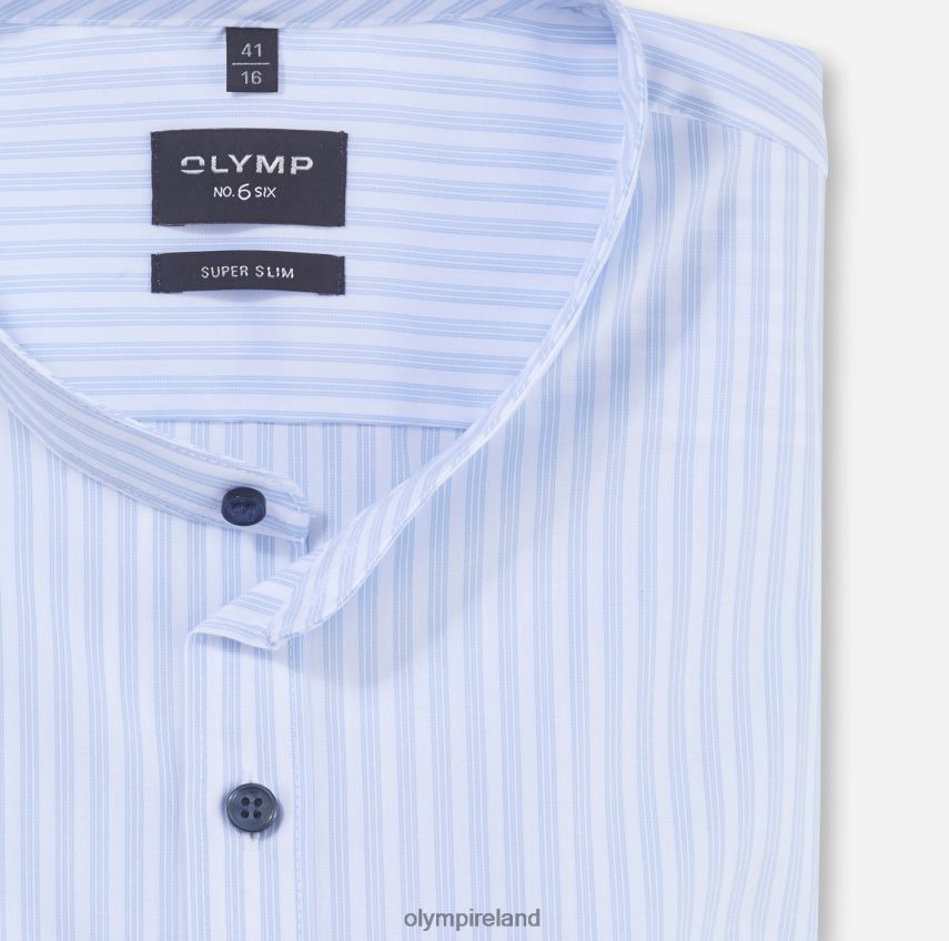 Clothing OLYMP No. Six Super Slim, Business Shirt, Stand-Up Collar, Bleu 24L846162