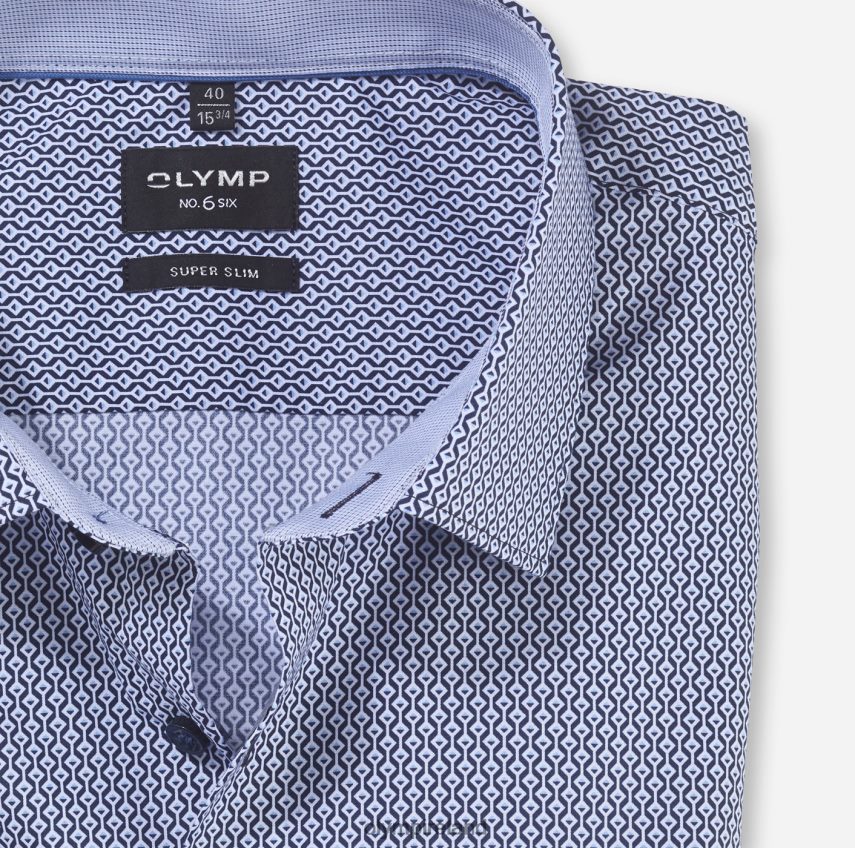 Clothing OLYMP No. Six Super Slim, Business Shirt, Urban Kent, Marine 24L846131