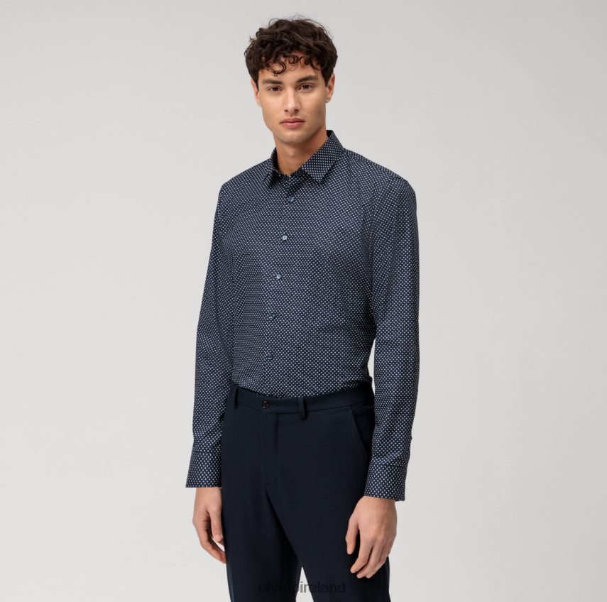 Clothing OLYMP No. Six Super Slim, Business Shirt, Urban Kent, Marine 24L84623