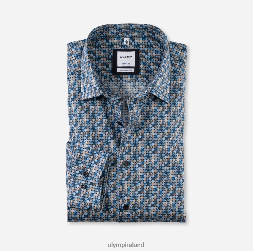 Clothing OLYMP Tendenz Modern Fit, Business Shirt, New Kent, Brown 24L8461743