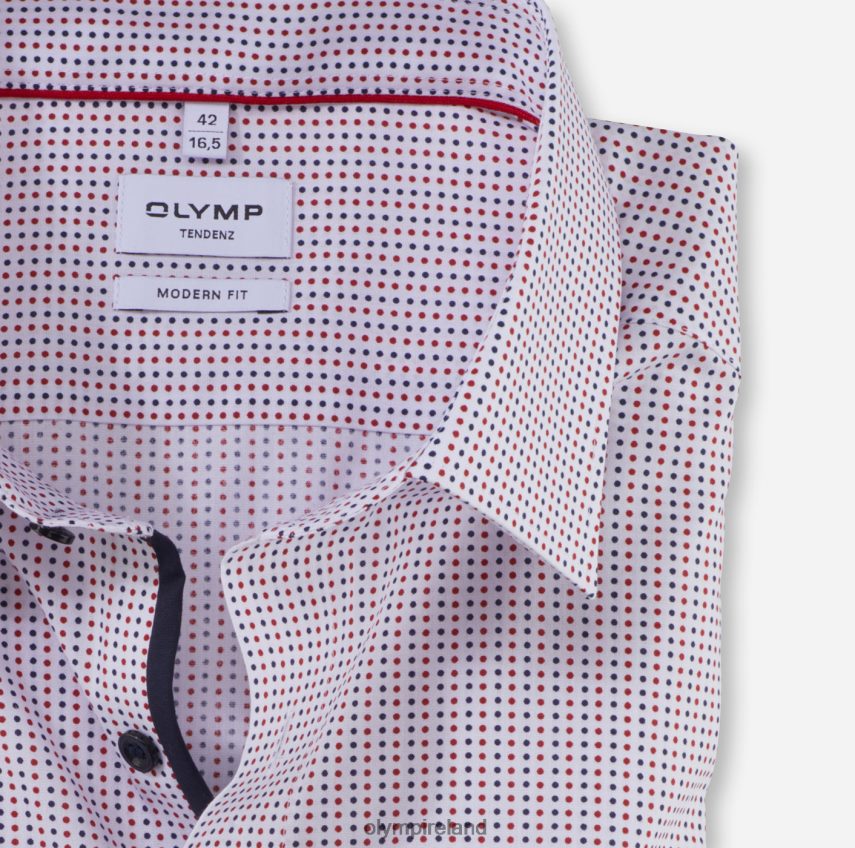 Clothing OLYMP Tendenz Modern Fit, Business Shirt, New Kent, Red 24L8461713